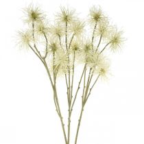 Xanthium flor artificial creme decoração de outono 6 flores 80 cm 3 unidades