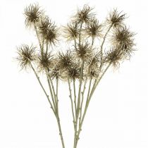 Itens Flor artificial de xanthium decoração de outono 6 flores creme, marrom 80 cm 3 unidades