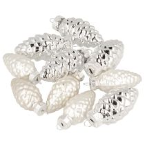 Itens Cones mix de vidro prata 5cm 14 unidades