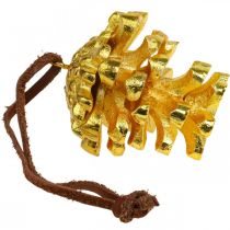 Itens Cones decorativos de pinhas para pendurar Dourado H6cm