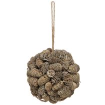 Itens Bola cônica para pendurar pinhas de amieiro caiadas de branco 12cm