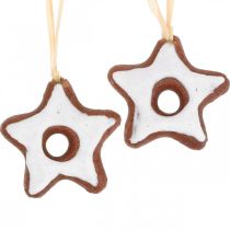 Decorações para árvores de Natal estrelas de canela decoração estrela de plástico 5 cm 24 unidades