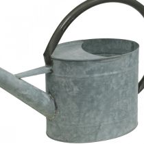 Itens Regador vintage de metal, cinza prateado, elegante peça de decoração para jardim, vaso de flores, 53 cm de comprimento x 29 cm de altura.