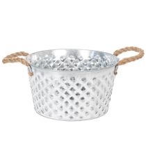 Itens Tigela de zinco, tigela decorativa, metal com alça de corda, Ø22cm A12cm