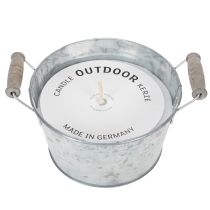 Itens Vela em balde de zinco para decoração aconchegante em terraços e varandas, 15 cm.