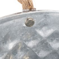 Itens Tigela oval de zinco, 23 cm x 12 cm x 10,5 cm