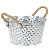 Itens Tigela redonda de zinco com alças de corda Ø25cm A14cm