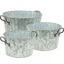 Floreira decorativa em metal zinco Ø26,5/30,5/34,5cm conjunto de 3