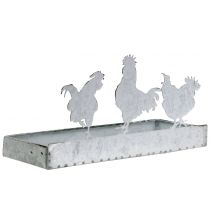 Tigela de zinco com frangos 30cm x 12cm Alt.15,5cm