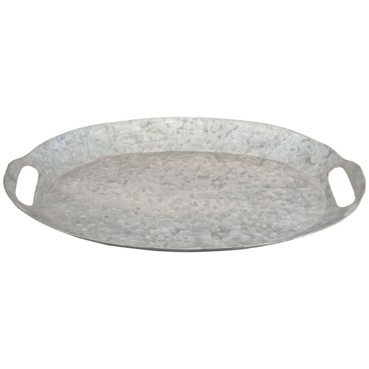 Bandeja decorativa bandeja metálica oval bandeja de zinco 47×34×3cm