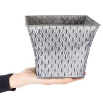 Itens Panela de zinco com padrão de diamante, 15 cm de altura