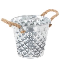 Itens Panela de zinco com alças de corda Ø14,5cm A13cm