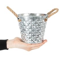Itens Panela de zinco com alças de corda Ø14,5cm A13cm