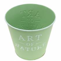 Itens Vaso de flores em zinco Arte da Natureza verde menta Ø17,5cm Alt.15cm