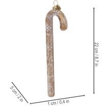 Itens Enfeite de vidro em forma de bengala doce, decoração natalina nostálgica, 22 cm