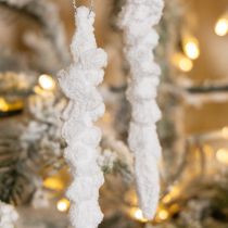 Itens Decoração de pingente de gelo coberto de neve para árvore de Natal 14 cm 4 peças