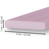 Itens Arame plano de alumínio rosa 5mm 10m
