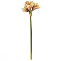 Itens Flor artificial de amarílis em rosa e amarelo - 66 cm - ideia ideal para presente e decoração elegante para interiores