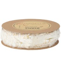 Itens Fita com fita decorativa de pelo creme dourado pelo sintético 25mm 15m