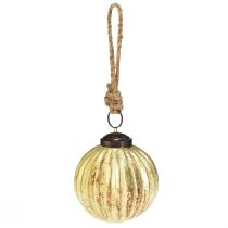 Itens Bolas de árvore bolas de Natal douradas vidro Ø7cm Alt.7,5cm 6 unidades
