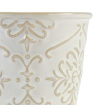 Itens Vaso de cerâmica para plantas branco Ø7cm Alt.8cm 4 unidades