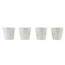 Itens Vaso de cerâmica para plantas branco Ø7cm Alt.8cm 4 unidades