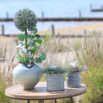 Itens Ramo artificial de alho-poró florido, aparência realista, 90 cm