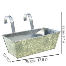 Itens Floreira com suporte, para varanda, em metal, 35x15cm, A13cm