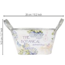 Itens Vaso de metal com alças, em formato de hortênsia, 26×13×14,5cm