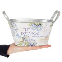 Itens Vaso de metal com alças, em formato de hortênsia, 26×13×14,5cm