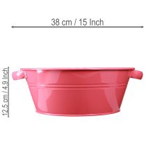 Itens Vaso de metal rosa em formato de flor, com alças, redondo, Ø33,5 cm