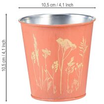 Itens Vaso de flores com decoração floral, amarelo damasco, Ø10,5cm A10,5cm