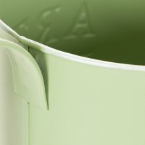 Itens Vaso de flores, regador decorativo, floreira de zinco verde menta, Ø16,5 cm