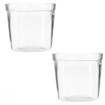 Itens Vaso de flores em vidro transparente Ø11cm Alt.10,5cm 2 unidades