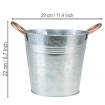 Itens Vaso de metal com alças, balde decorativo, Ø21cm A19,5cm