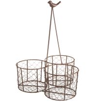 Itens Vaso de flores cesto de malha de cerâmica metal marrom Ø30cm Alt.11,5cm