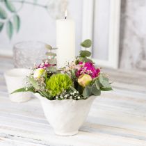 Itens Vaso de flores plantador de cerâmica vaso de flores cálice branco Ø15cm