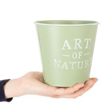 Itens Vaso de zinco para flores, verde menta, Ø15cm, A13,5cm