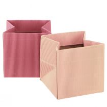 Itens Flor plantador saco de flores rosa salmão 12cmx12cm 6 un