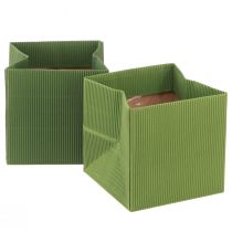 Itens Vaso para flores papel canelado verde oliva 12cm 6 un