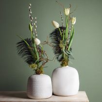 Itens Vaso de flores, vaso de cerâmica, vaso decorativo branco Ø22cm Alt.22,5cm