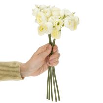 Itens Buquê de Ranúnculos Artificiais, Decoração Floral Duradoura para a Primavera, 32cm, 5 Peças