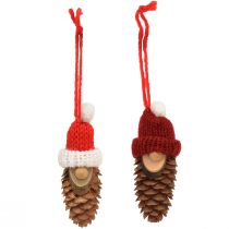 Itens Decoração de árvore de Natal cone gnomo gnomo vermelho 9 cm 12 unidades