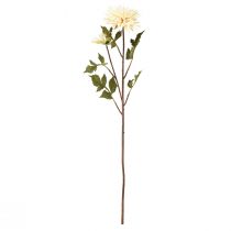 Itens Flor artificial de crisântemo creme com 2 flores C70cm