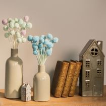 Itens Arranjo de flores secas de Craspedia para vaso, estilo minimalista, decoração de verão duradoura, 55cm, 20 peças.