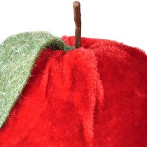 Itens Tecido decorativo de maçã com veludo de folha e feltro vermelho Ø7,5cm H9cm 9 peças