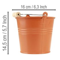 Itens Balde/vaso decorativo de metal, marrom-alaranjado, Ø16cm, A14,5cm, 1,6L