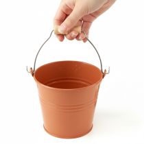 Itens Balde/vaso decorativo de metal, marrom-alaranjado, Ø16cm, A14,5cm, 1,6L