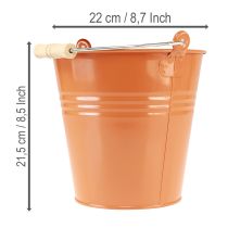 Itens Balde/vaso decorativo de metal, marrom-alaranjado, Ø22cm, A21,5cm, 6L