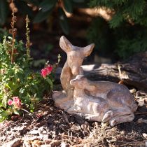 Itens Figura decorativa veado com fulvo fundido em pedra marrom branco 20×11×17cm